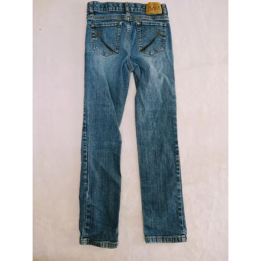 Children's Place‎ Skinny Straight Blue Jeans Girls Size 10 Adjustable Waist